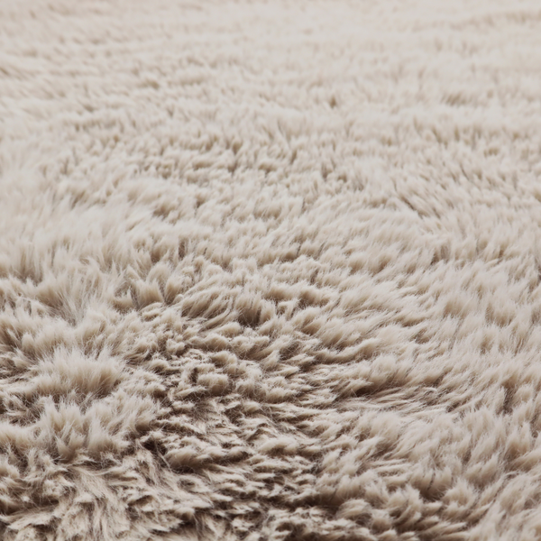 Husky Faux Fur Cool Laura Ashley Beige Colour Upholstery Fabric CTR-1169 Side