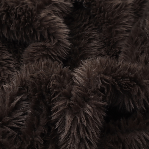 Husky Faux Fur Dark Laura Ashley Brown Colour Upholstery Fabric CTR-1175 Back