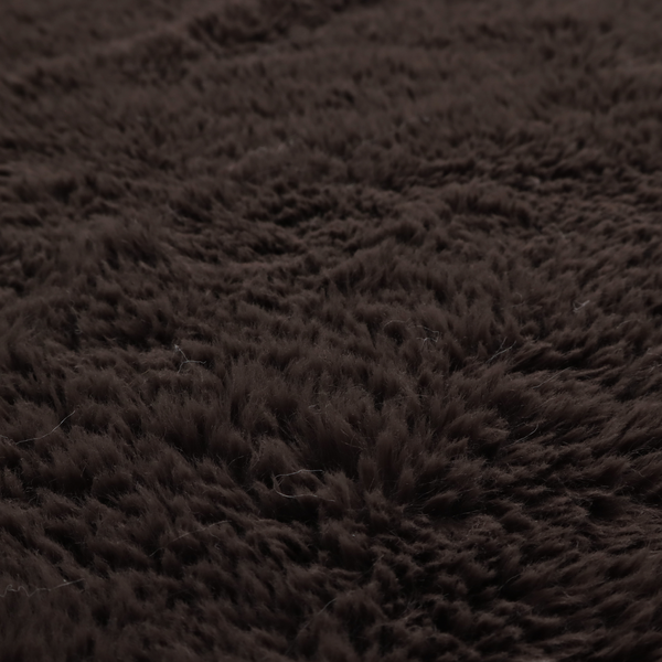 Husky Faux Fur Dark Laura Ashley Brown Colour Upholstery Fabric CTR-1175 Side
