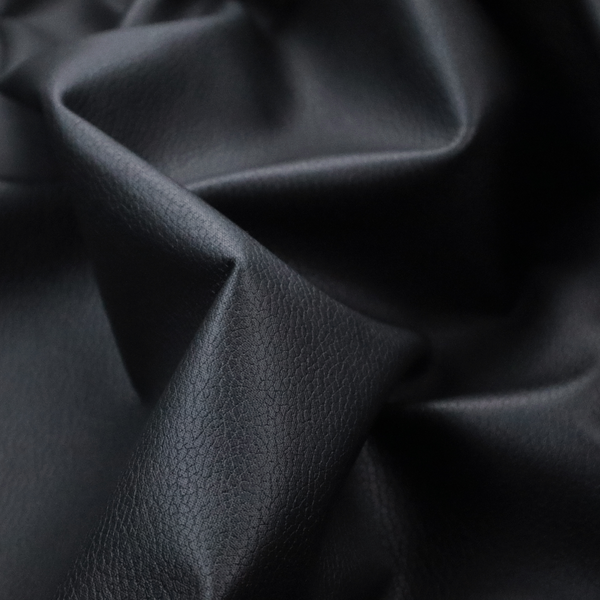 Laura Ashley Boston Faux Leather Black Colour Upholstery Fabric CTR-3458 Back