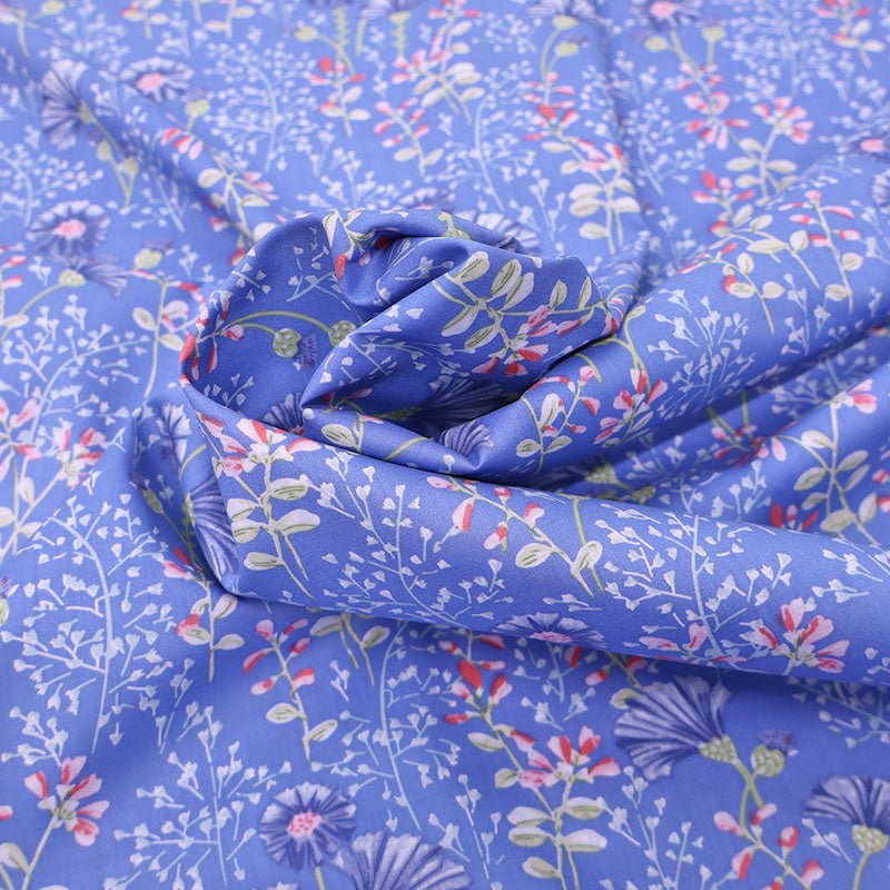 Laura Ashley LA Dressmaking Floral Cotton Lawn - Blue - Meadow Side