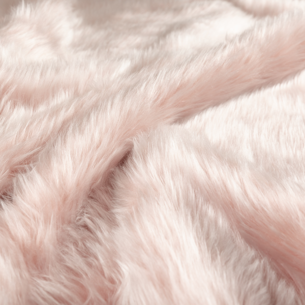 Laura Ashley Silkie Faux Fur Material Soft Pink Colour Fabric CTR-2421 Side