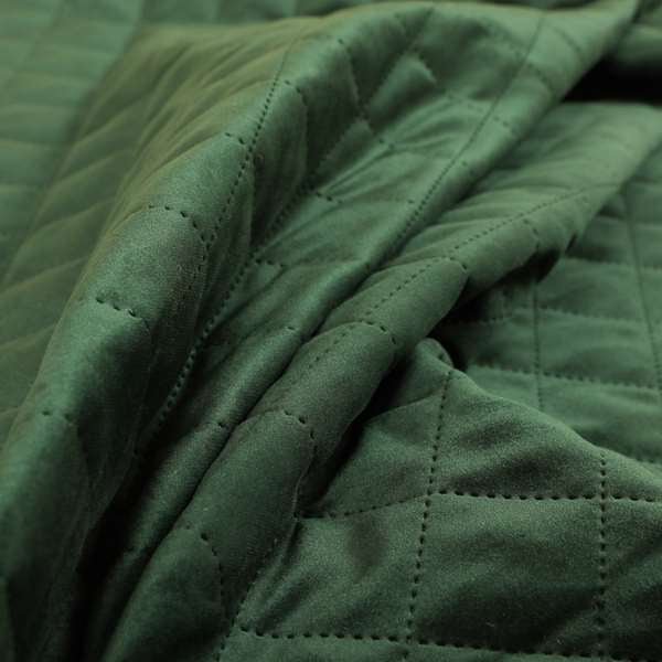 Rothko Quilted Velvet Plain Upholstery Laura Ashley Fabric In Army Green Colour Side