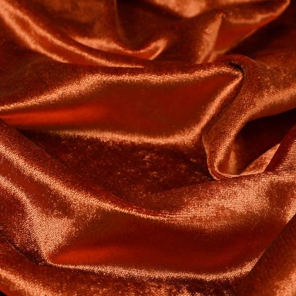 Savoy Lustrous Plain Velvet Upholstery Fabrics In Fire Orange Colour – Laura Ashley LA Side