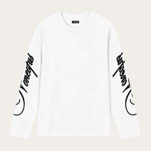 WHITE/BLACK SCRIPT LONGSLEEVE