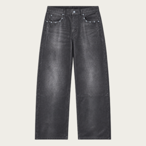 BLACK WASHED WAXED DENIM